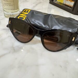 Fendi Black Frame Cat Eye Sunglasses